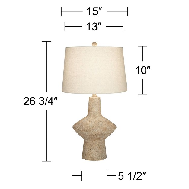 Tall Geometric Rustic Mid Century Modern Coastal Table Lamps Set Of 2 Beige Living Room Bedroom Bedside Off white Shade