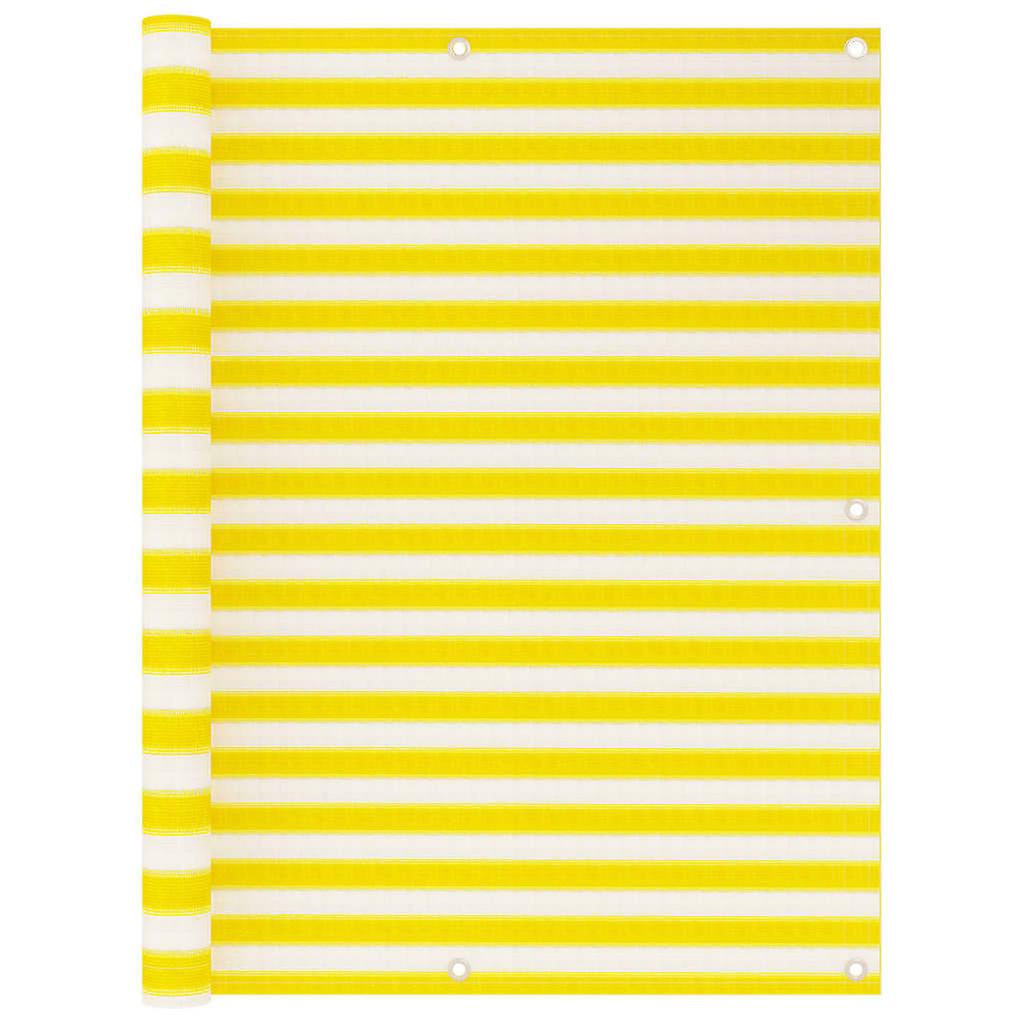 Balcony Screen Yellow And White 120x400 Cm Hdpe