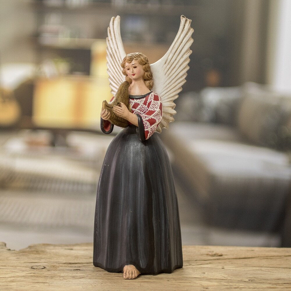 Novica Handmade Momostenango Ceramic Angel Sculpture