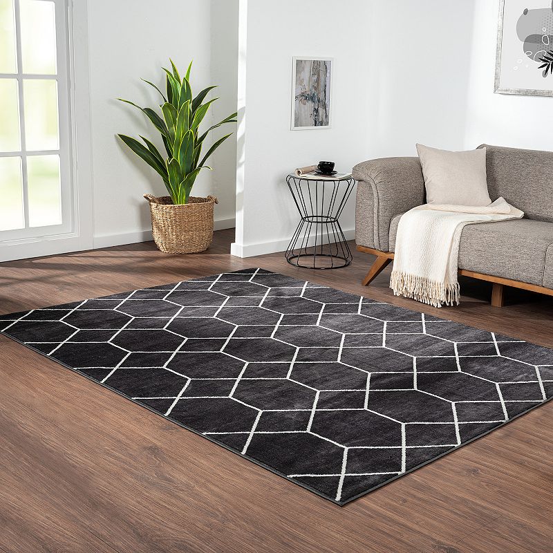 Madison Park Bianca Trellis Geometric Woven Area Rug