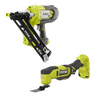 RYOBI ONE+ 18V Cordless AirStrike 15-Gauge Angled Finish Nailer with Cordless Multi-Tool (Tools Only) P330-PCL430B