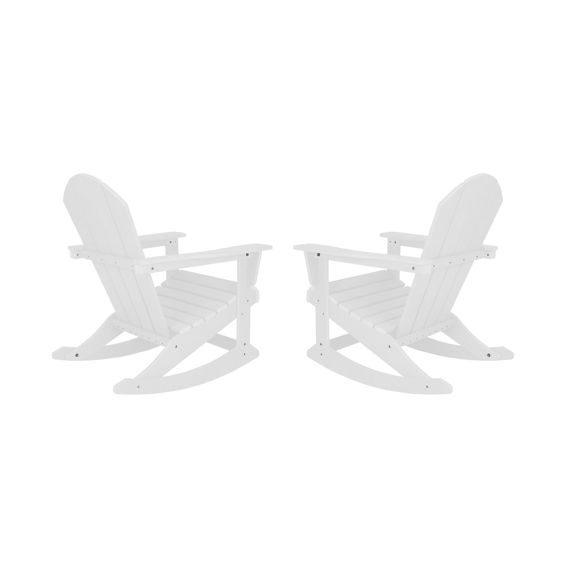 GARDEN Set of 2 - Plastic Outdoor Rocking Chairs for Patio Porch, White