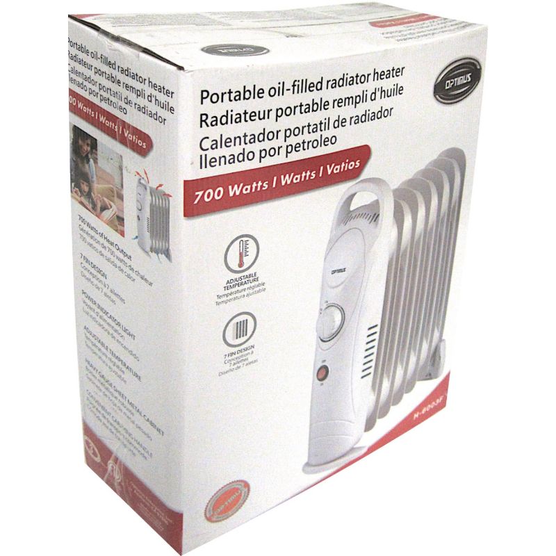 Optimus Oil-Filled Mini Radiator Heater White 5.8A