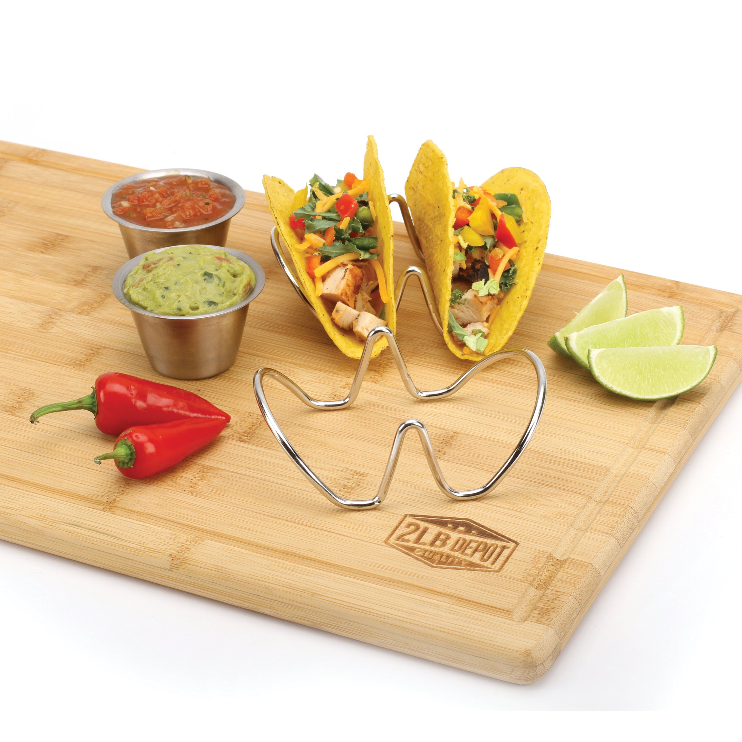 Taco Holders Set of 2 Premium Stainless Steel Stackable Stands， Each Rack Holds 2 Hard