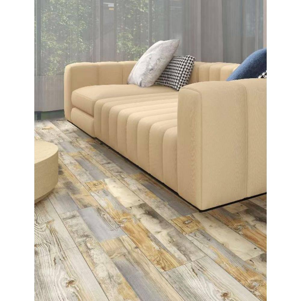 Proteco Gray Cottage Pine 20 MIL x 7.1 in. W x 48 in. L Click Lock Waterproof Luxury Vinyl Plank Flooring (23.6 sqftcase) FS519