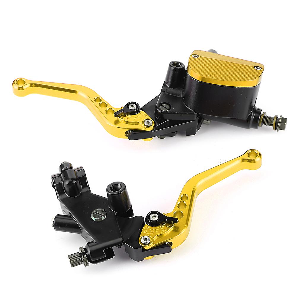 Cnc Universal Motorcycle Hydraulic Brake Clutch Master Cylinder Reservoir Lever Kits Fit For Kawasaki19mm Piston Gold