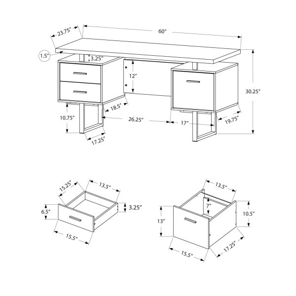 Computer Desk， Home Office， Laptop， Left， Right Set-up， Storage Drawers， 60