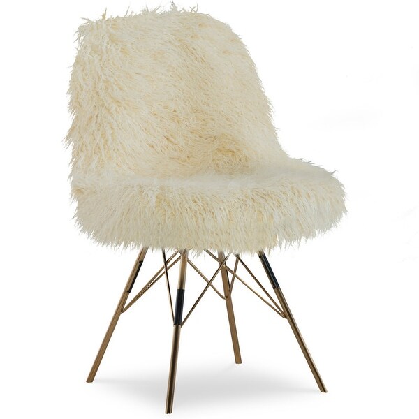 Rowan Faux Fur Chair with Gold Metal Base