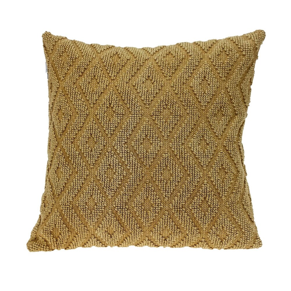 Parkland Collection Sorrel Transitional Mustard Yellow Throw Pillow