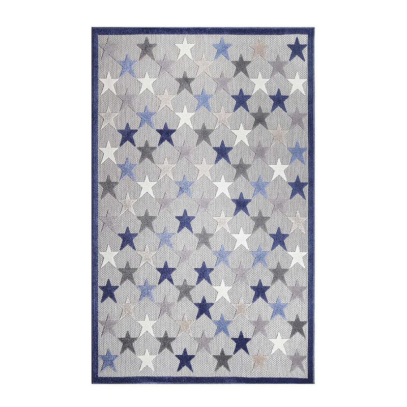 Superior Modern Stars Indoor Outdoor Area Rug