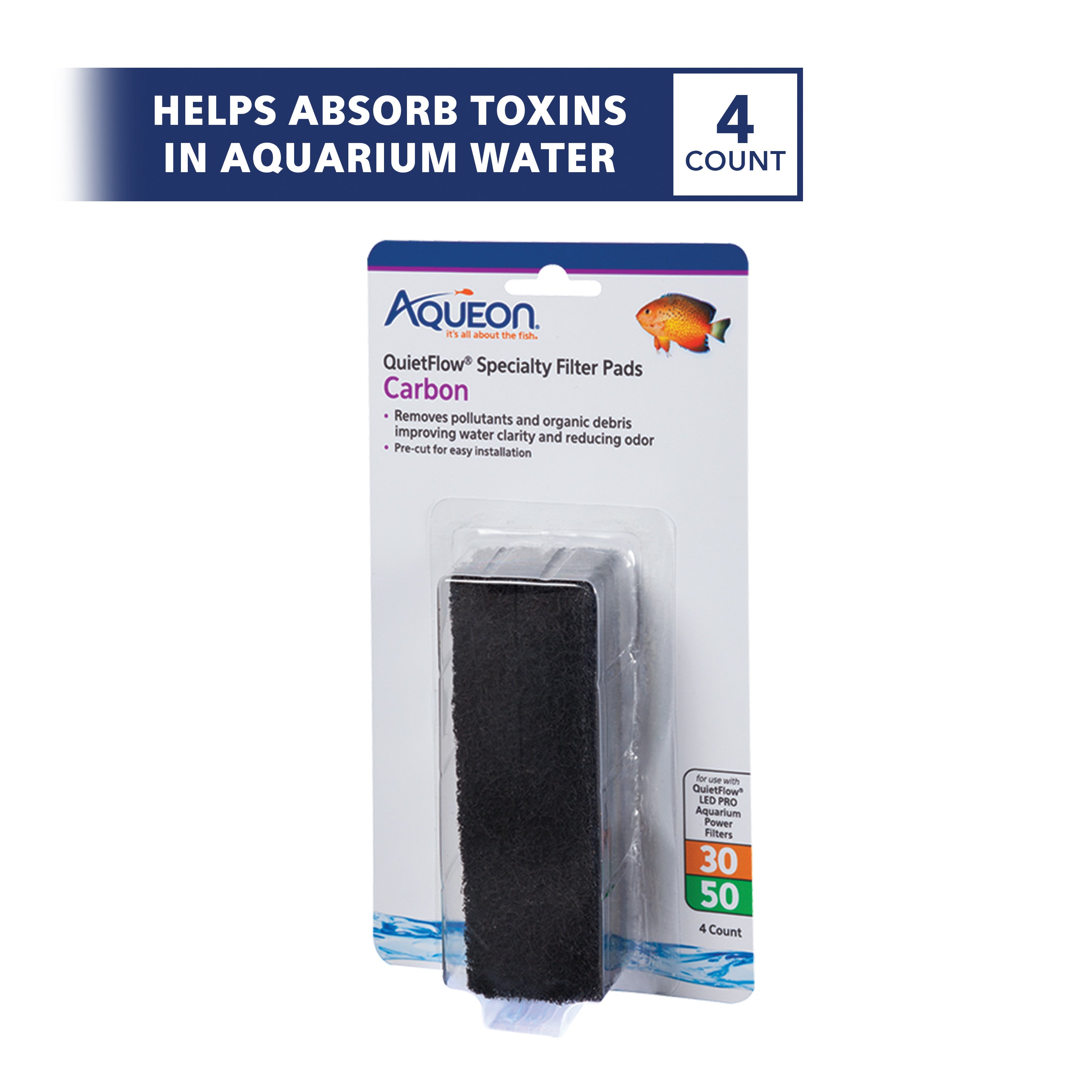 Aqueon Replacement Specialty Filter Pads Carbon 30/50