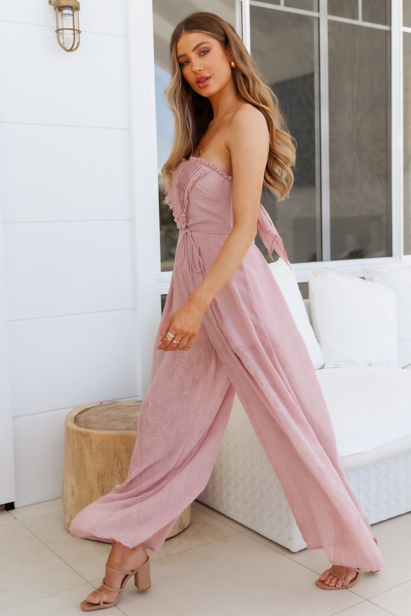 No Problems Romper Blush