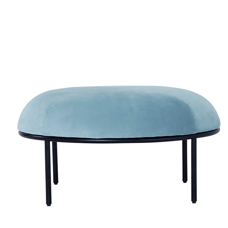 VAMOS Oval Footstool/ Ottoman 80cm - Jade & Black