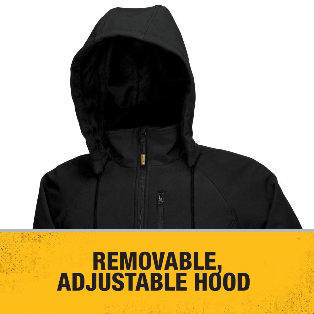 DEWALT Hooded Soft Shell Jacket Kitted: Battery Adapter and Charger Black - XL DCHJ066C1-XL from DEWALT