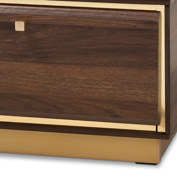 Cormac Transitional Wood and Metal 2-Drawer Coffee Table