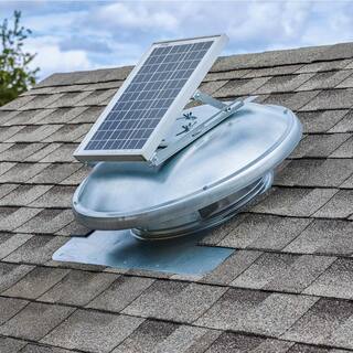 Master Flow Galvanized Steel 15 Watt Solar Powered Static Roof Vent Mount Attic Fan ERVSOLAR