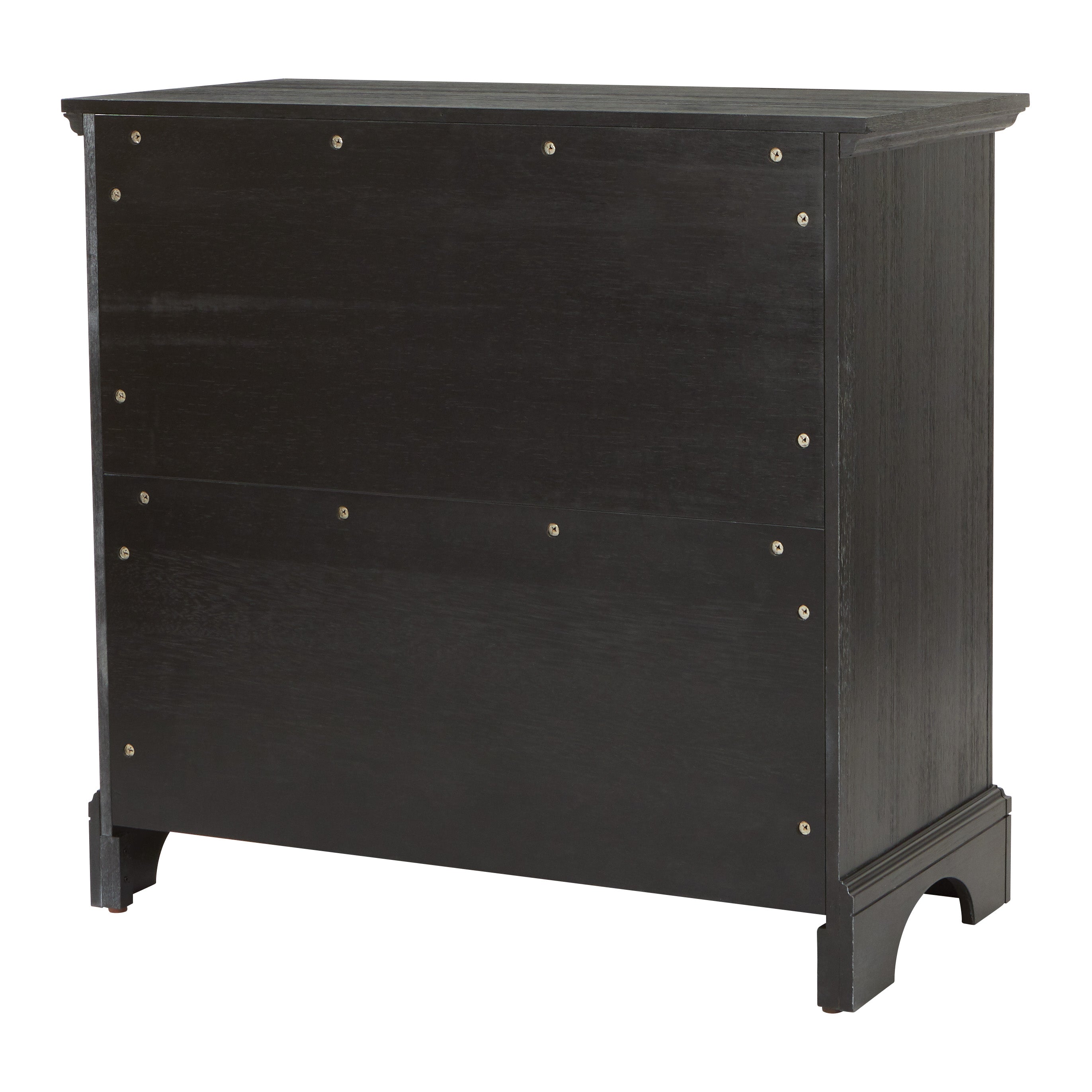 OSP Home Furnishings Farmhouse Basics 3 Drawer Chest in Rustic Black