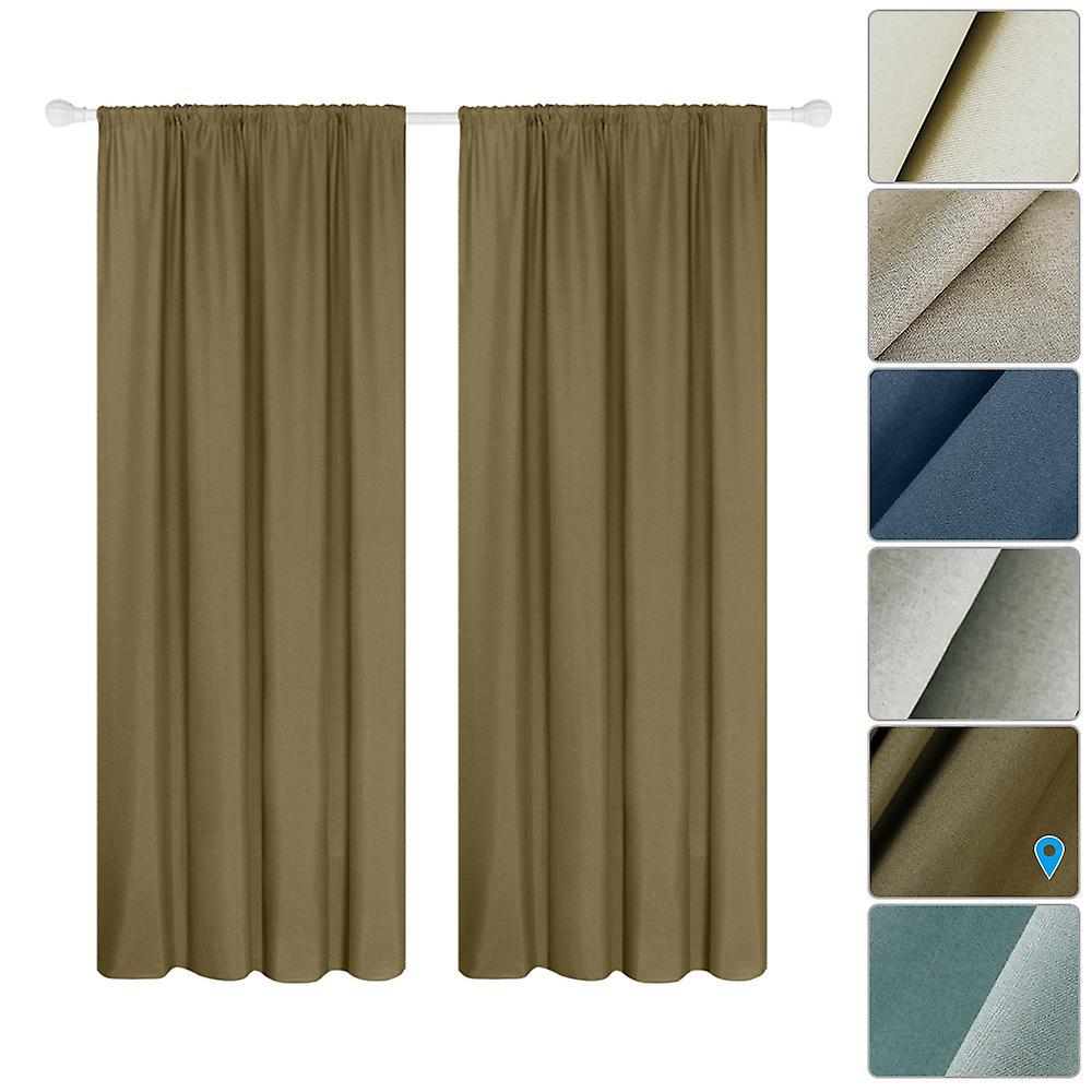 Semi Blackout Curtains 2 Panel Modern Curtains Room Darkening Thermal Insulated Design Grommet Window For Bedroom Living Room39*79in Camel 39w X 79l I