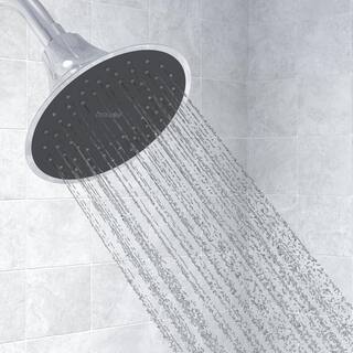 Brondell VivaSpring 1-Spray Patterns with 1.8 GPM 6.5 in. Single Wall Mount Fixed Shower Head with KDF Filter in Obsidian Face FSH25-CB