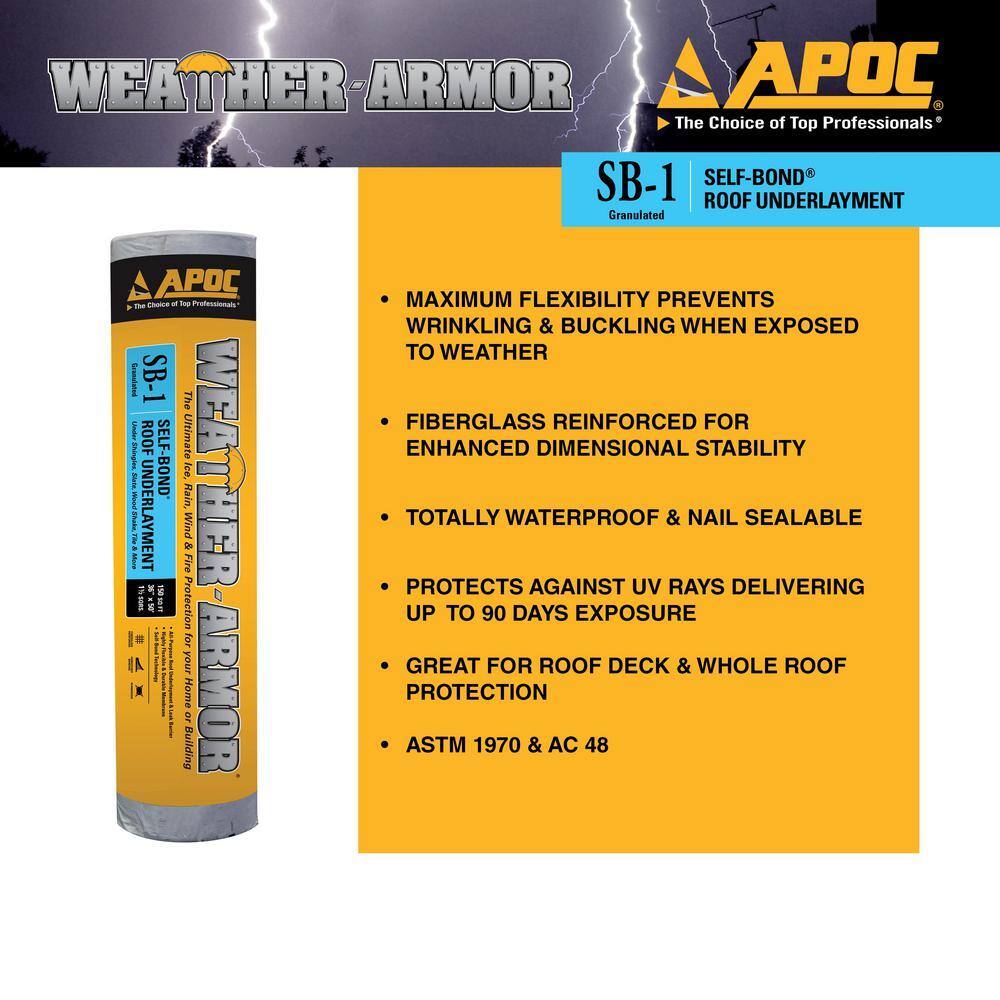 APOC 36 in. x 50 ft. Weather-Armor SB-1 Roof Underlayment AP-4100-15