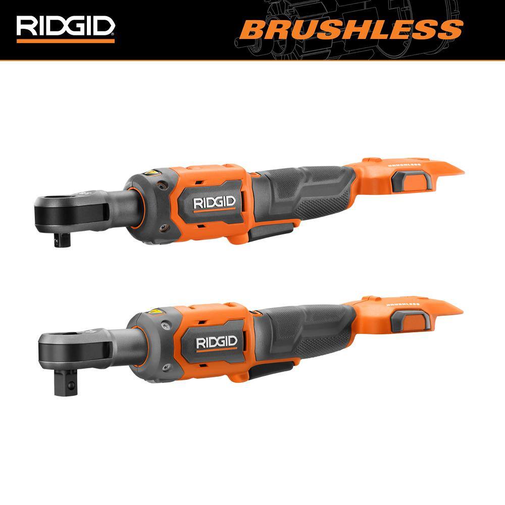 RIDGID 18V Brushless Cordless 2-Tool Combo Kit with 38 in. Ratchet and 12 in. Ratchet (Tools Only) R866011B-R866012B