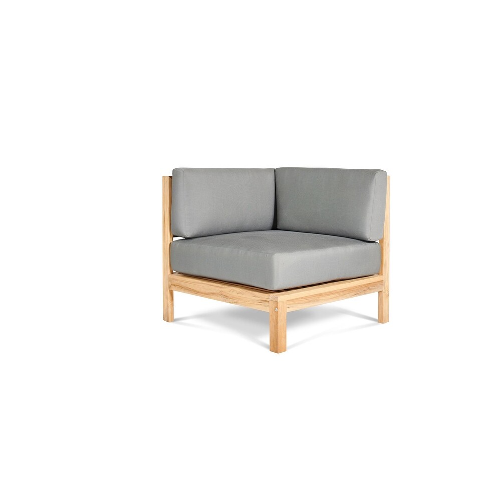 Leon Teak Outdoor Sectional Corner with Sunbrella Cushion