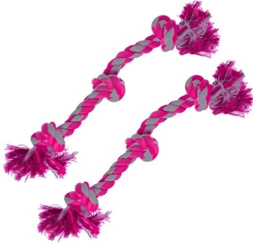 SunGrow Aggressive Chewers Interactive Tug of War and Teething Dog Rope Toy， 2 Count