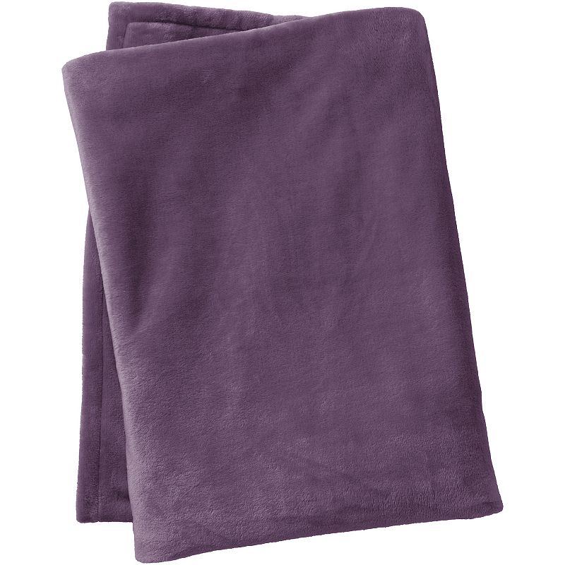 Lands' End Plush Fleece Solid Throw