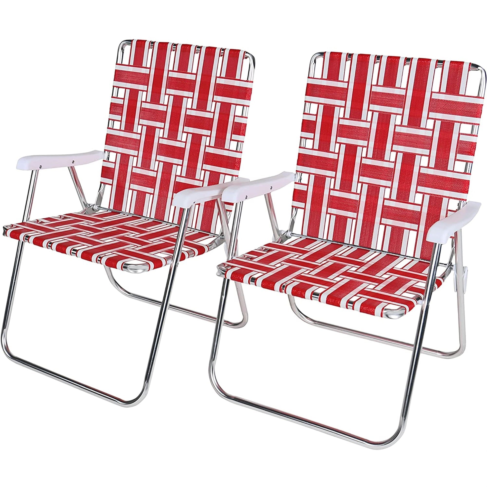 Red Metal Patio Folding Chair (Set of 2)