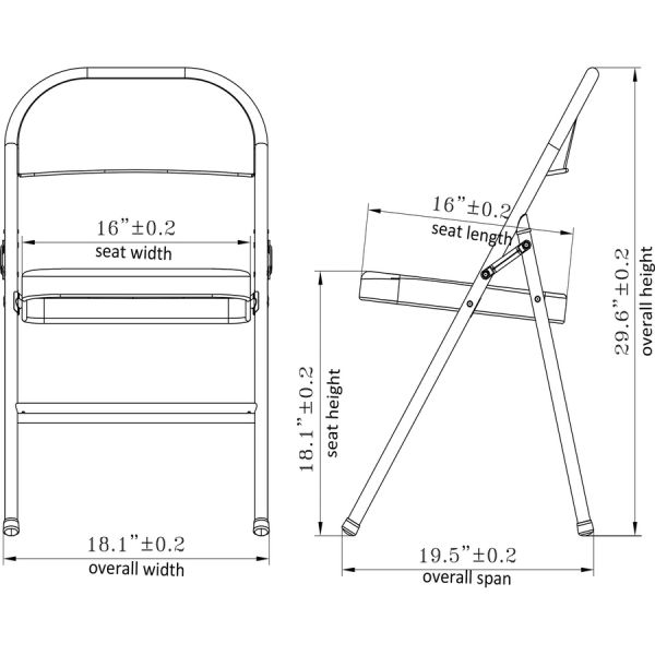 Lorell Padded Seat Folding Chairs