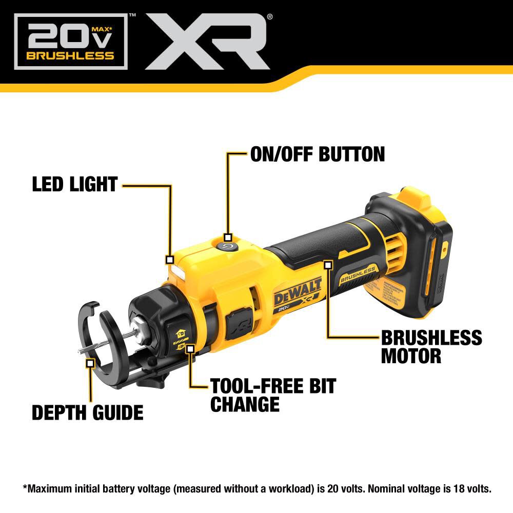 DW 20V MAX Drywall Cut Out Tool Bare Tool DCE555B from DW