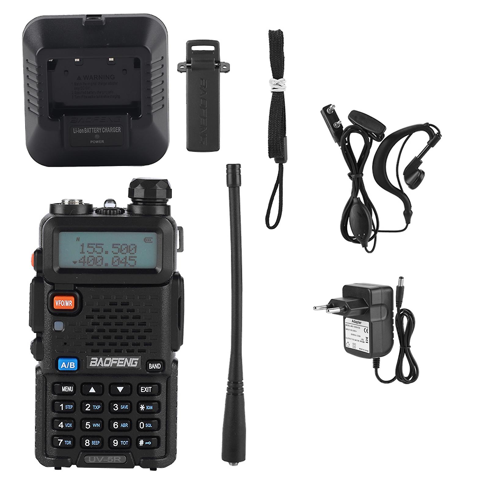 5w Uv5r Portable Vhf Uhf Dual Band Walkie Talkie Professional Radio Transceiver Eu 100240v