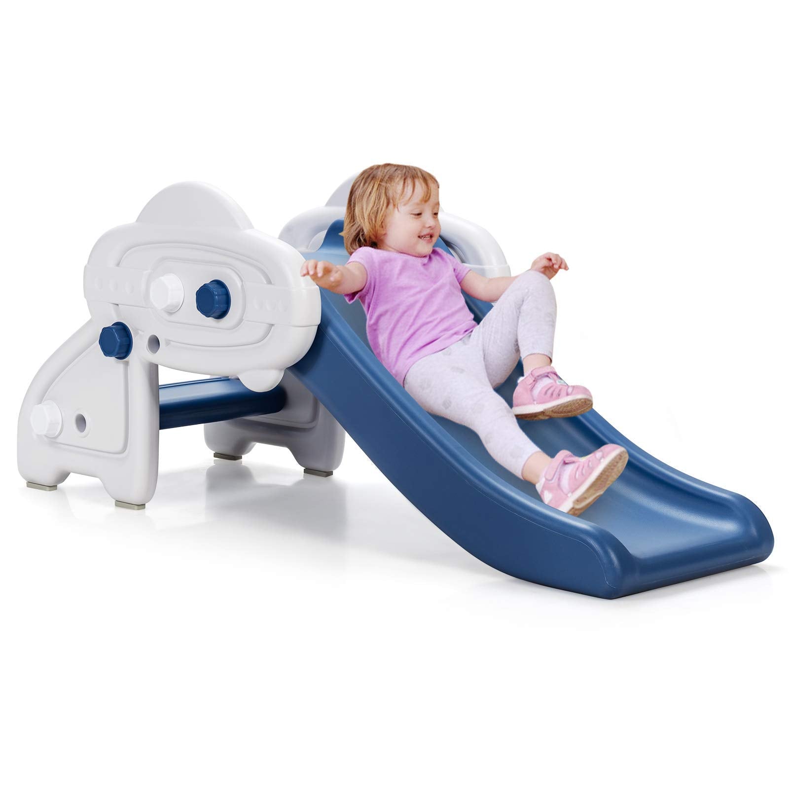 BABY JOY Kids Slide, Freestanding Baby Mini Play Climber Slide Set with HDPE/Anti-Slip Foot Pads/Non-Slip