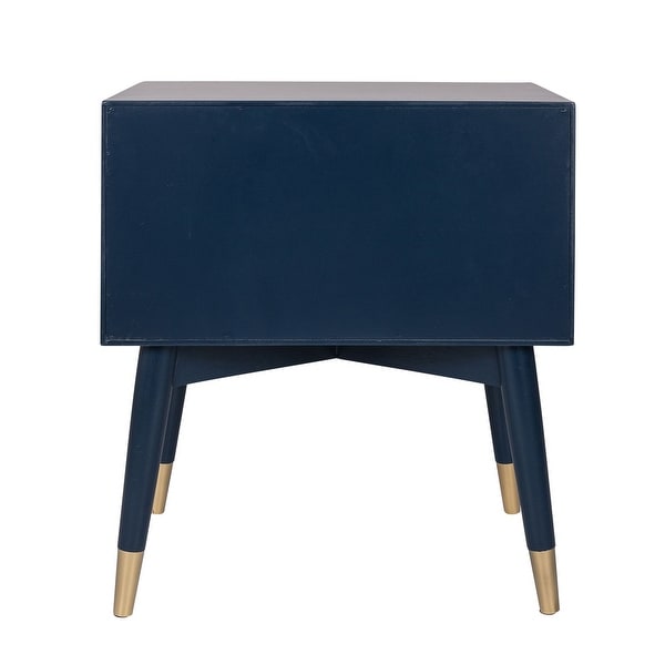 East at Main 2 Drawer Side Table with Gold Accents