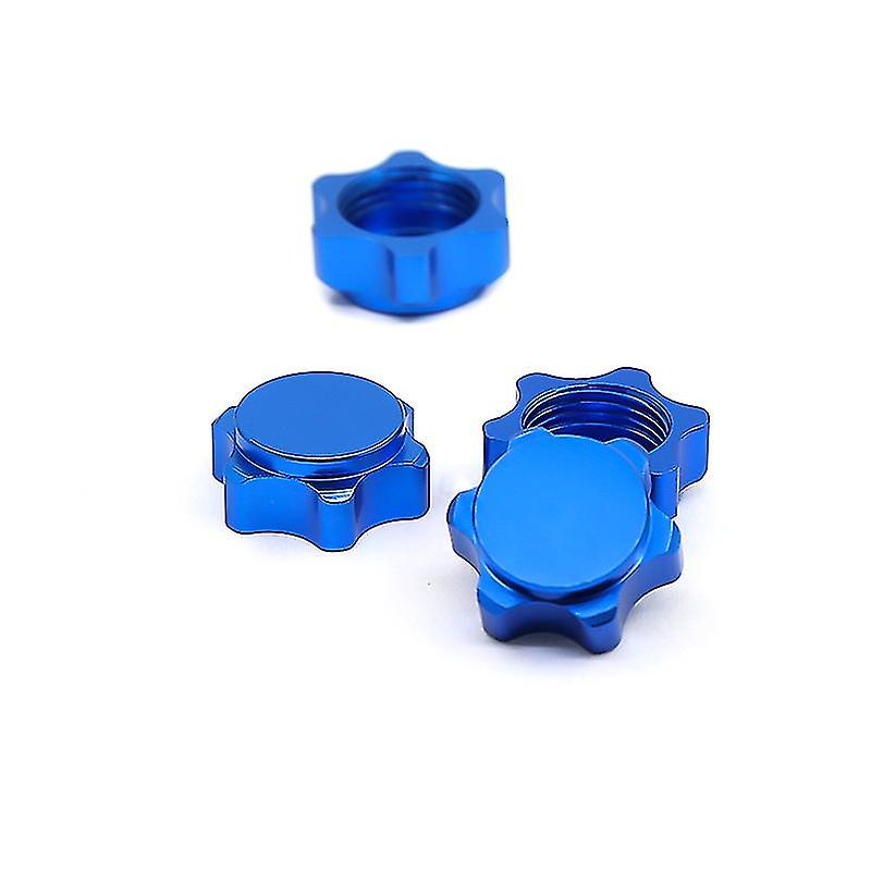 4pcs Aluminum Wheel Hub Cover Anti-dust Cover 17mm Hex Nut For 1/8 Rc Car，blue