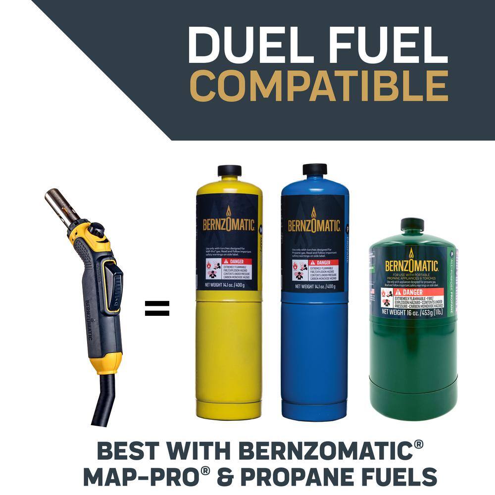 Bernzomatic FirePoint Creator Torch for Map-Pro and Propane Fuel with 41 in. Flexible Extended Hose and Fuel Cylinder Stand BZ8360T