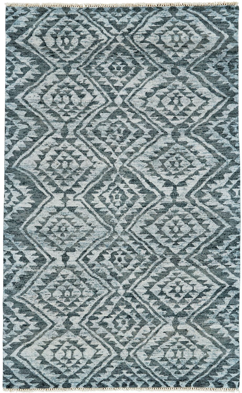 Shadan Hand Knotted Gray and Blue Rug by BD Fine