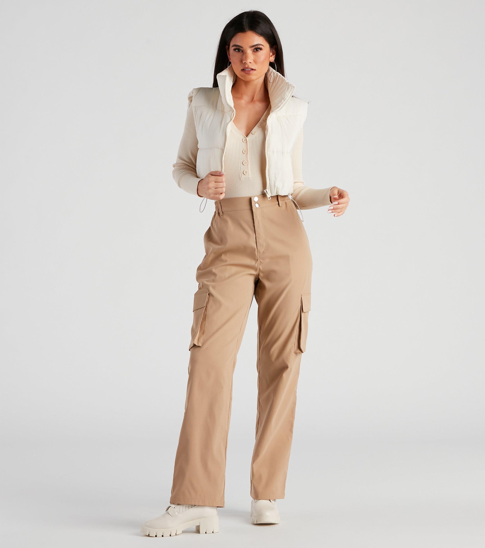 Button A Serious Note Rib Bodysuit