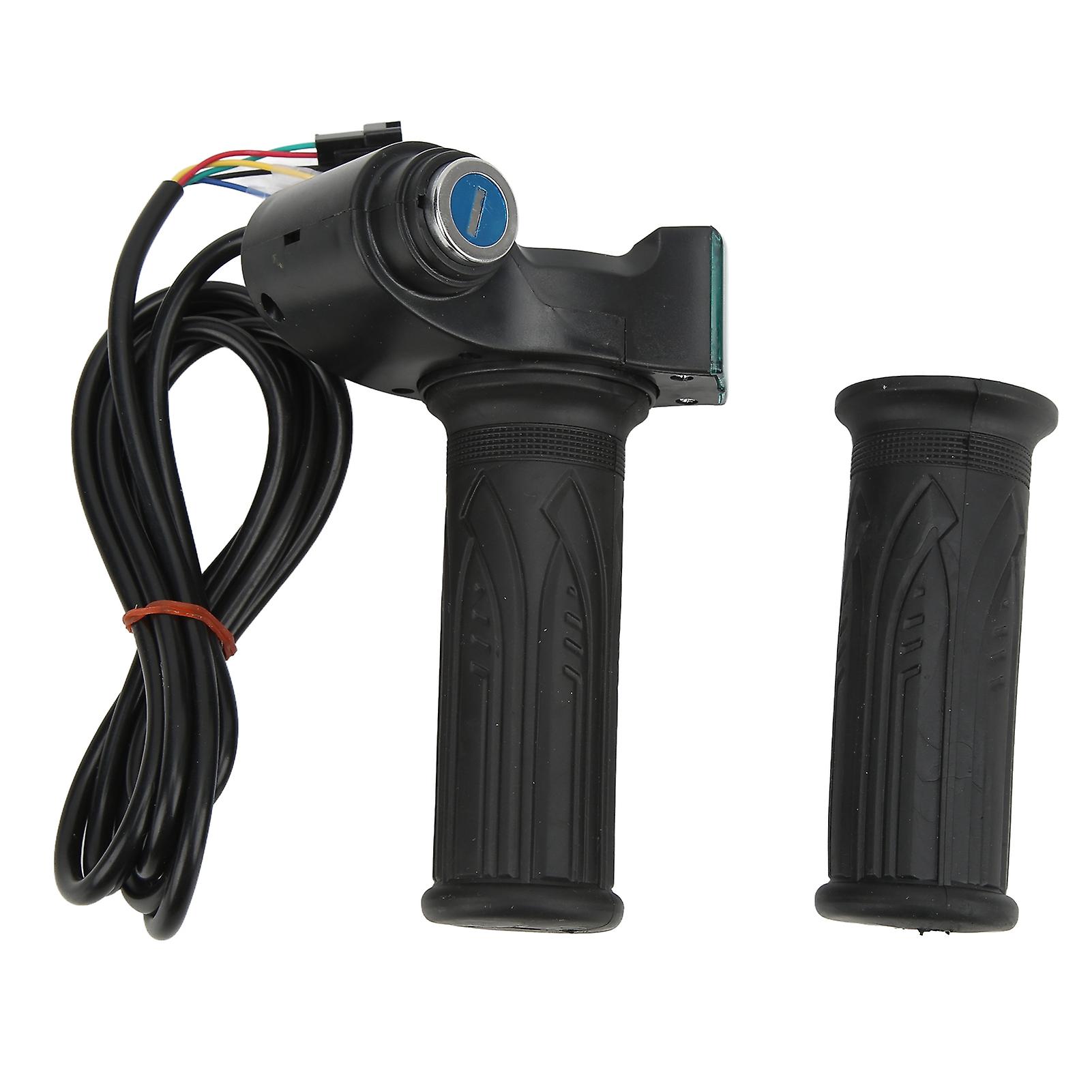 2pcs Electric Bicycle Throttle Grip Speed Control Throttle Handle With Green Digital Display