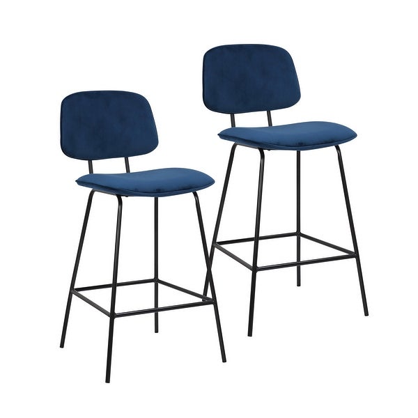 Porthos Home Ekta Velvet Counter Height Stools (Set of 2)