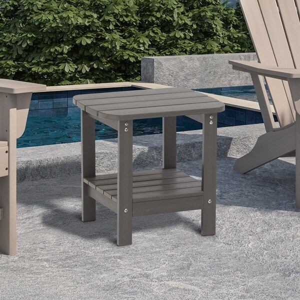 Clihome HIPS Outdoor Double Floor Resin Side Table