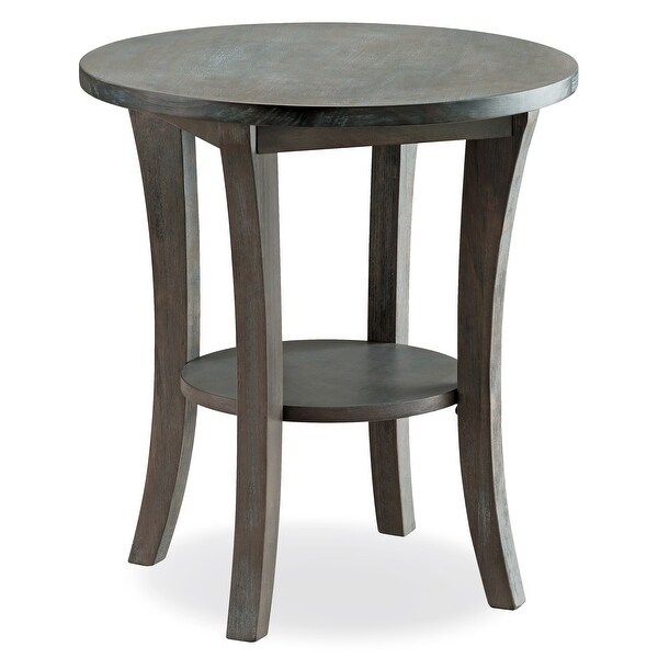 Leick Home Round Side Table with Shelf