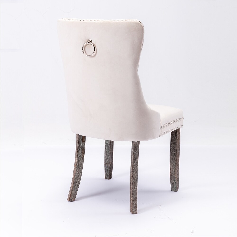 Tufted Solid Wood Velvet Upholstered Dining Chair