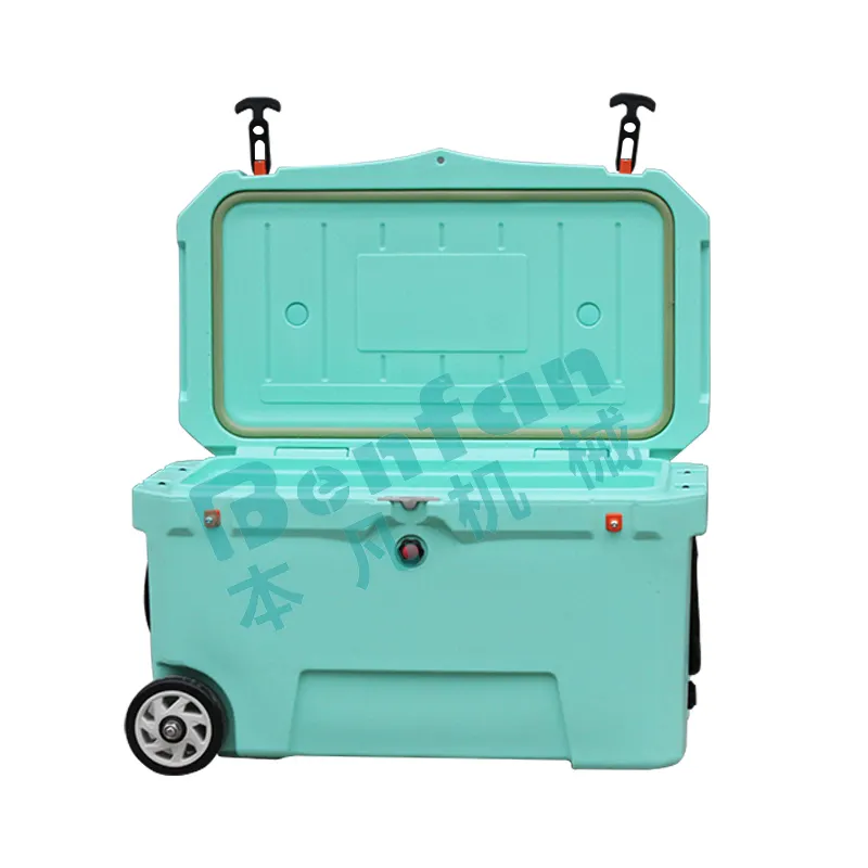 KEYI 50QT Rotomolded cooler Plastic cooler with wheel Ice Chest Beer Cooler box for camping