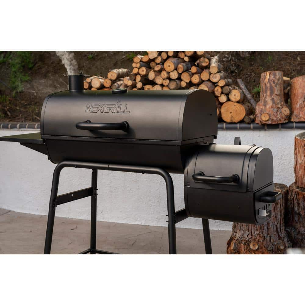 Nexgrill 29 in Barrel Charcoal GrillSmoker in Black