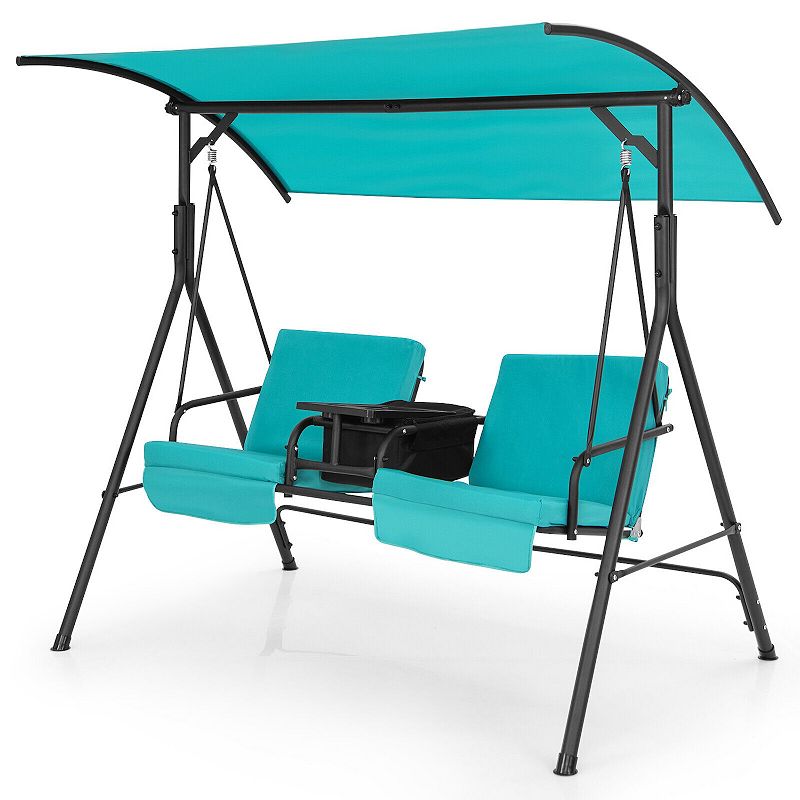 Porch Swing Chair With Adjustable Canopy