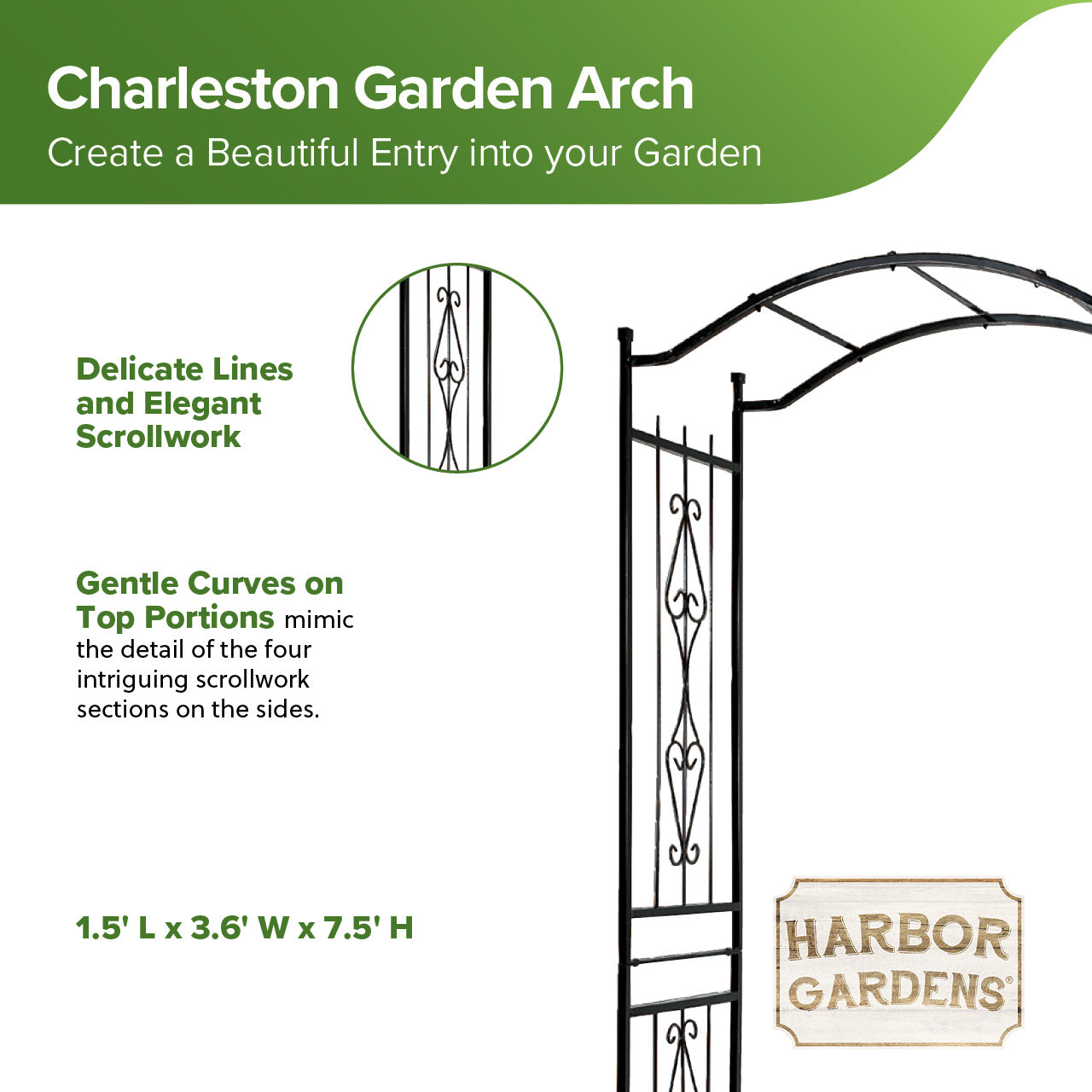 CHARLESTON ARCH - 3'7" wide x 7'7" high x 17.5" deep