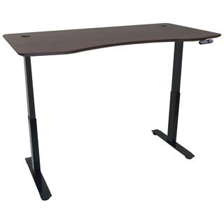 Motionwise 60 in. Rectangular WalnutBlack Standing Desk with Adjustable Height Feature SDD60A