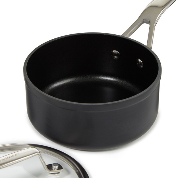 Saucepan 1 3qt With Glass Lid Black