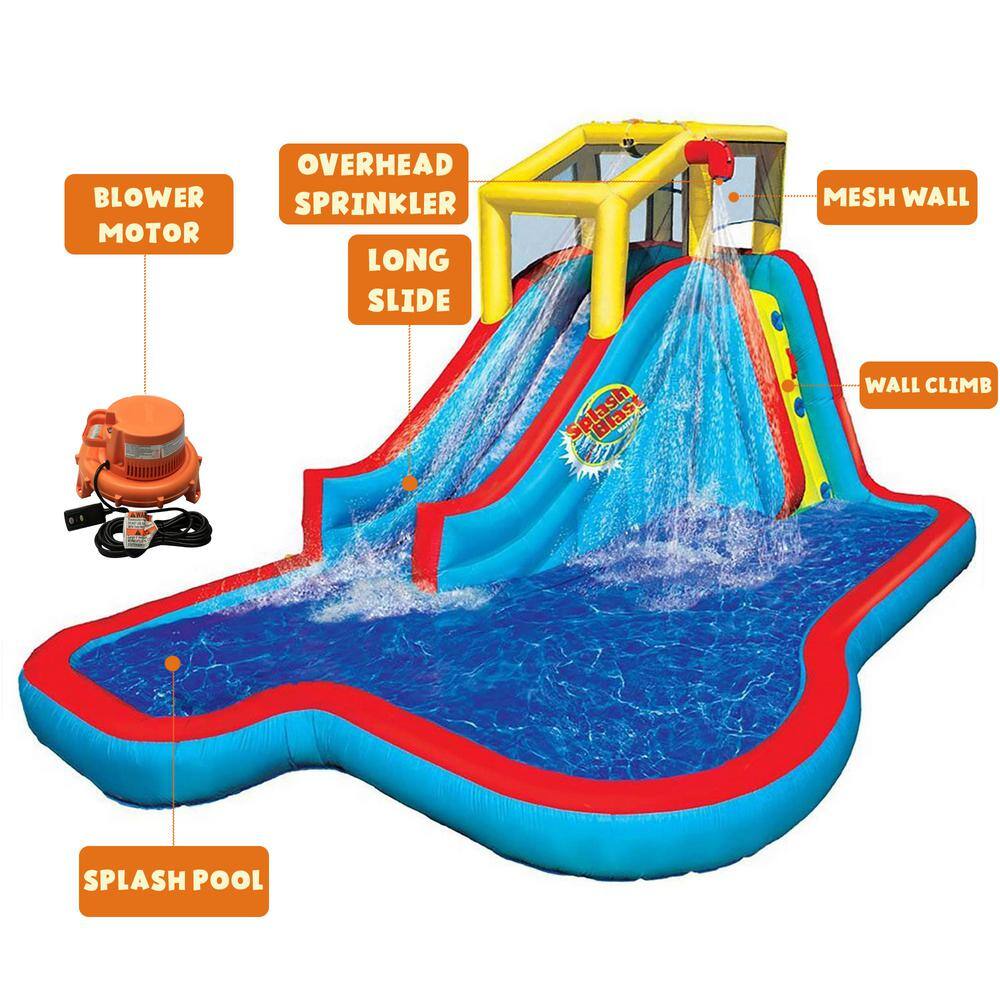 BANZAI Slide and Soak Splash Park Inflatable Outdoor Kids Water Park Play Center BAN-35076